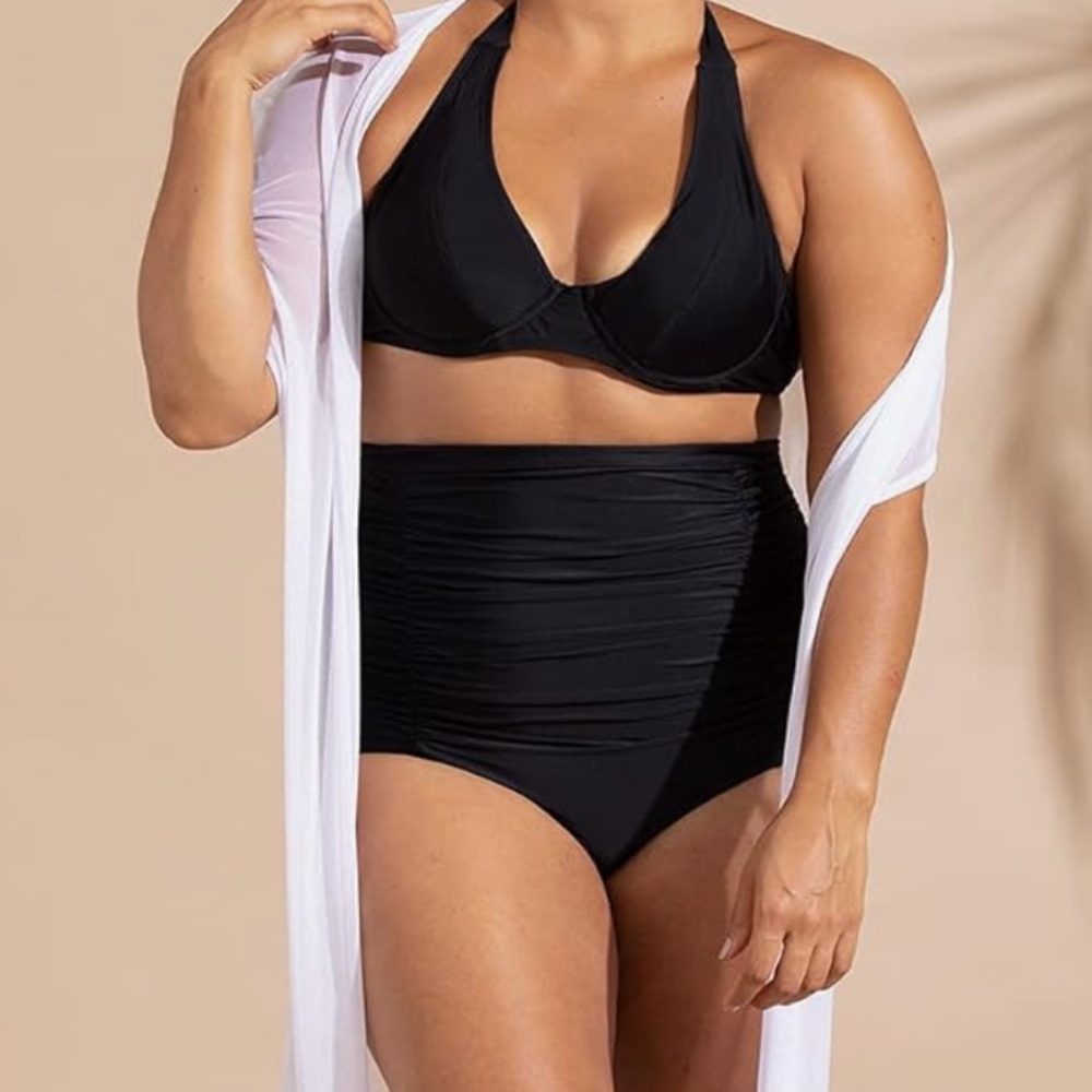 Shapermint Essentials High Waisted Control Bikini Bottom Black - Picture 4 of 10
